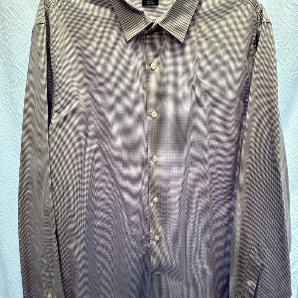 Perry Ellis Classic Purple Checkered Shirt